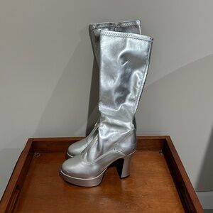 Funtasma Exotica-2000 Platform Boots, Silver, Size 7
